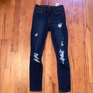 Hollister high-waisted distressed skinny jeans.